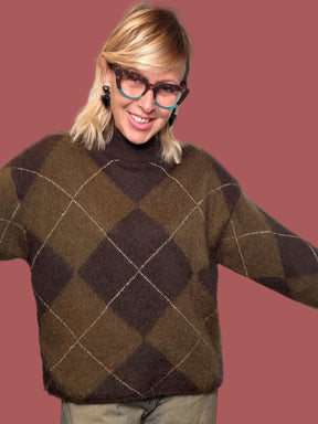 Maglia Souvenir a rombi nei toni del marrone