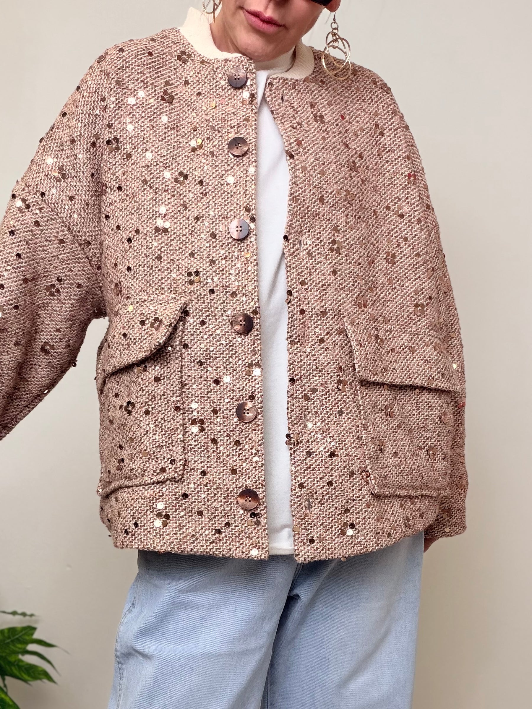 Bomber Oversize con Paillettes