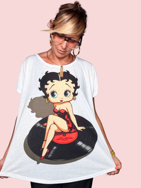 T-Shirt Oversize con Stampa Artistica