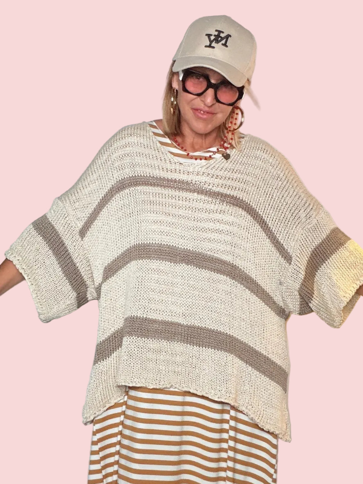 Maglia over a righe in maglia morbida