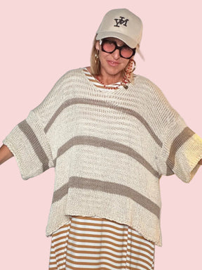 Maglia over a righe in maglia morbida