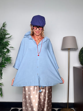 Pantaloni Palazzo a Pois in Raso – Cammello e Bordeaux