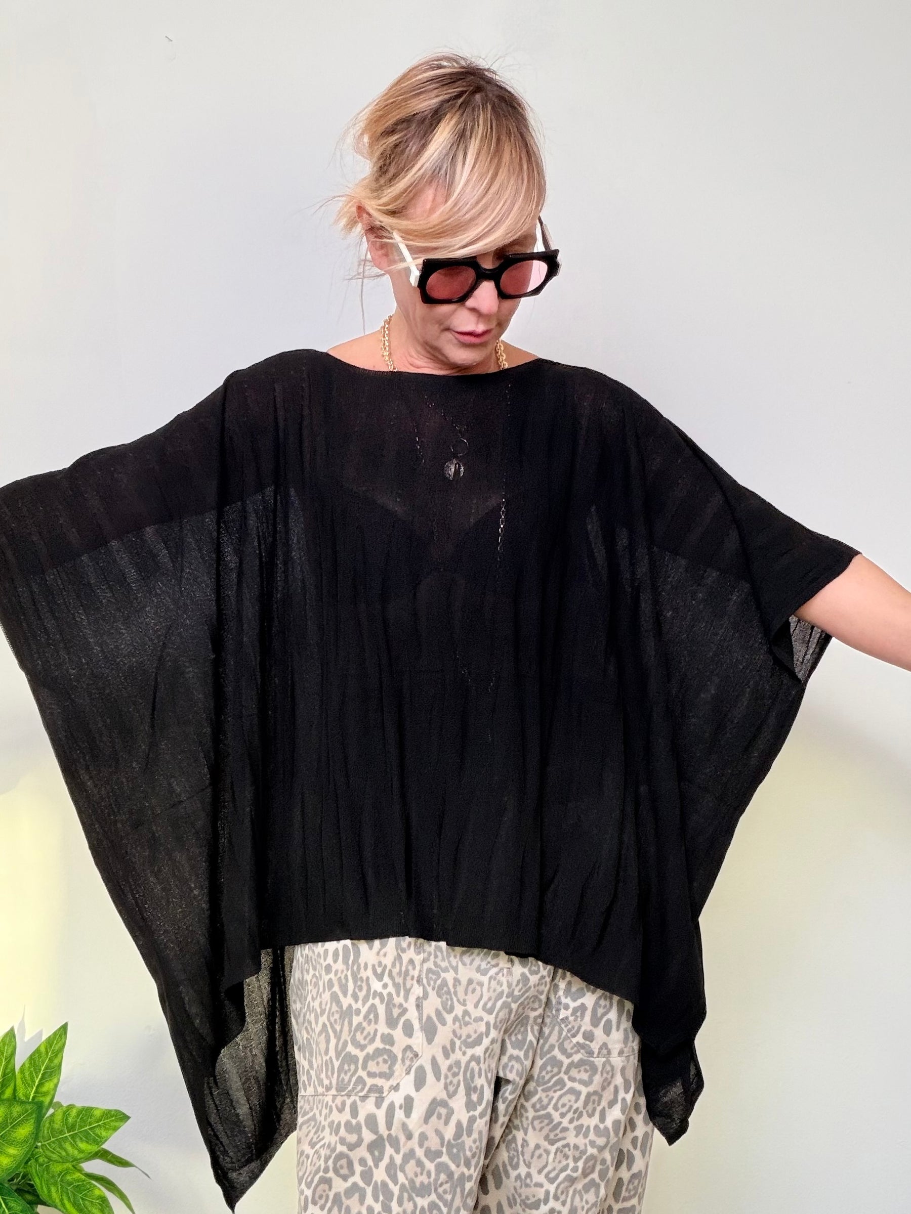 Maglia Oversize con Maniche Ampie