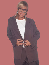 Giacca blazer over con rever e tasche a pattina