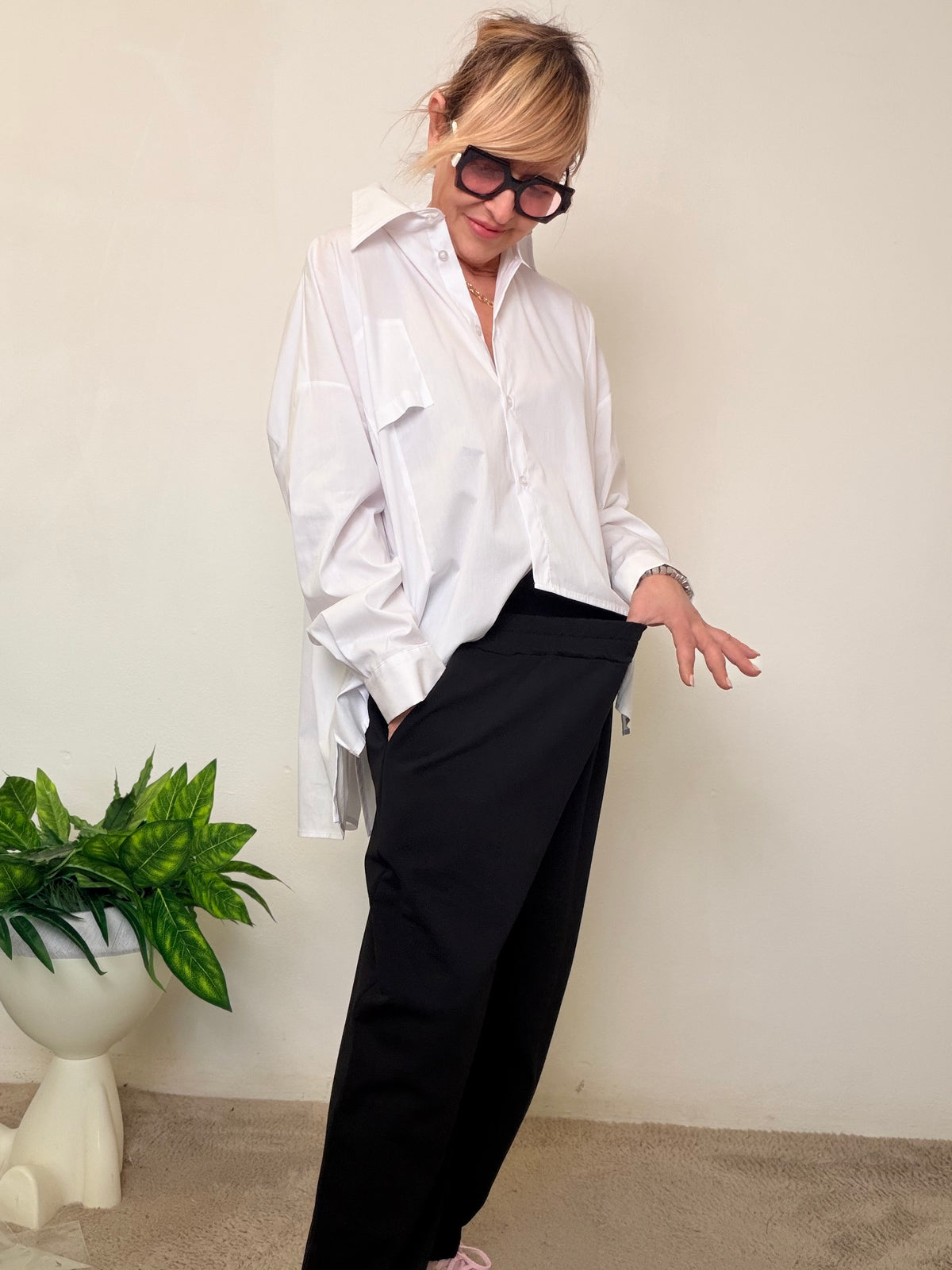 Pantalone Donna Cotone Elasticizzato