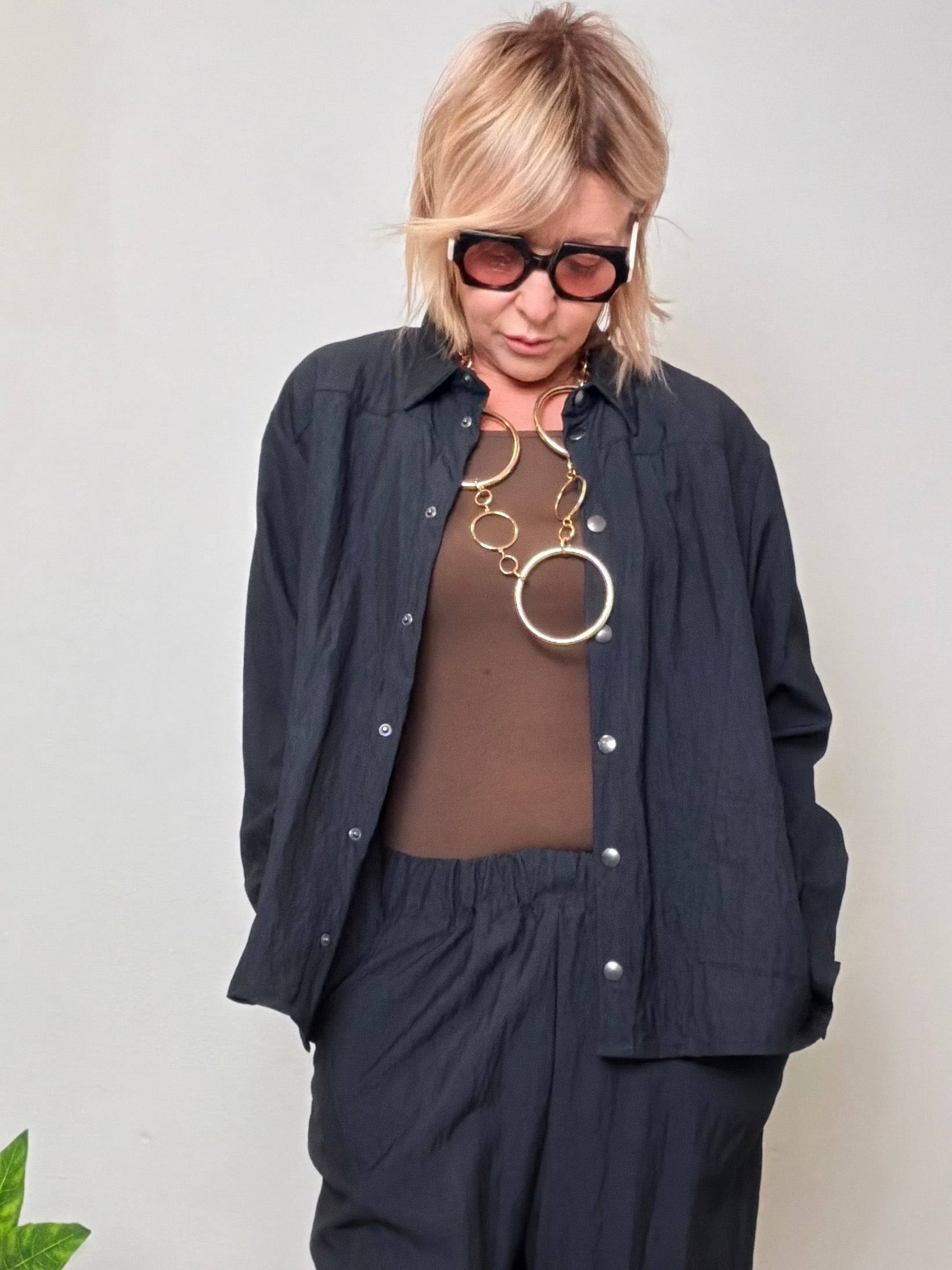 Giacca Camicia tessuto tecnico stropicciato