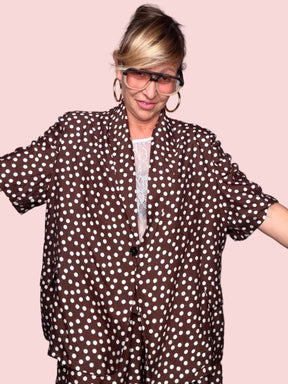 Giacca Oversize a Pois con Shorts Coordinati
