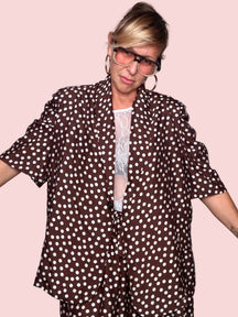 Giacca Oversize a Pois con Shorts Coordinati