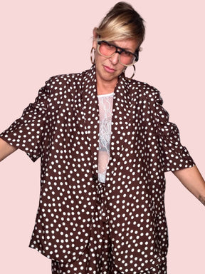 Giacca Oversize a Pois con Shorts Coordinati