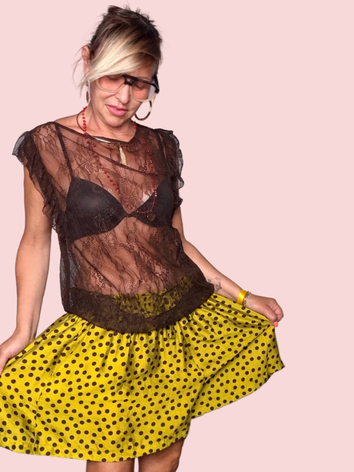Shorts a Pois con Vita Elastica