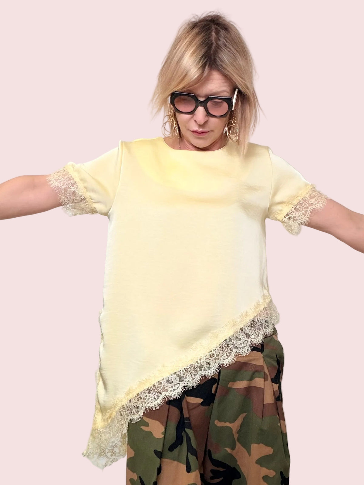 Maglia con inserti in pizzo