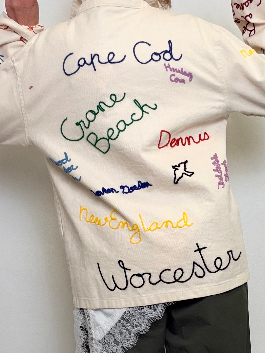 GIACCA JEANS RICAMATA CITTA'