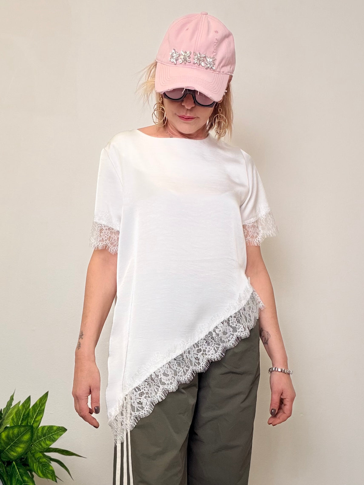 Maglia con inserti in pizzo