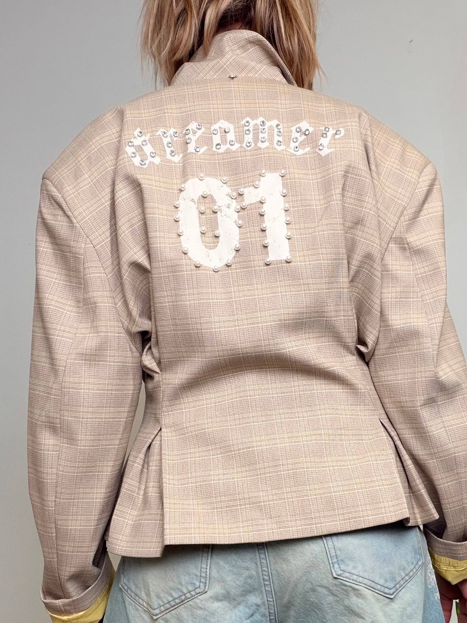 Giacca Blazer Beige con Applicazioni 'Journey 01'