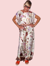 Pantalone Palazzo Floreale con Inserto a Rombi — Viscosa