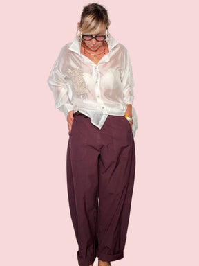 Pantalone Paracadute Balloon — Vita Alta con Pinces