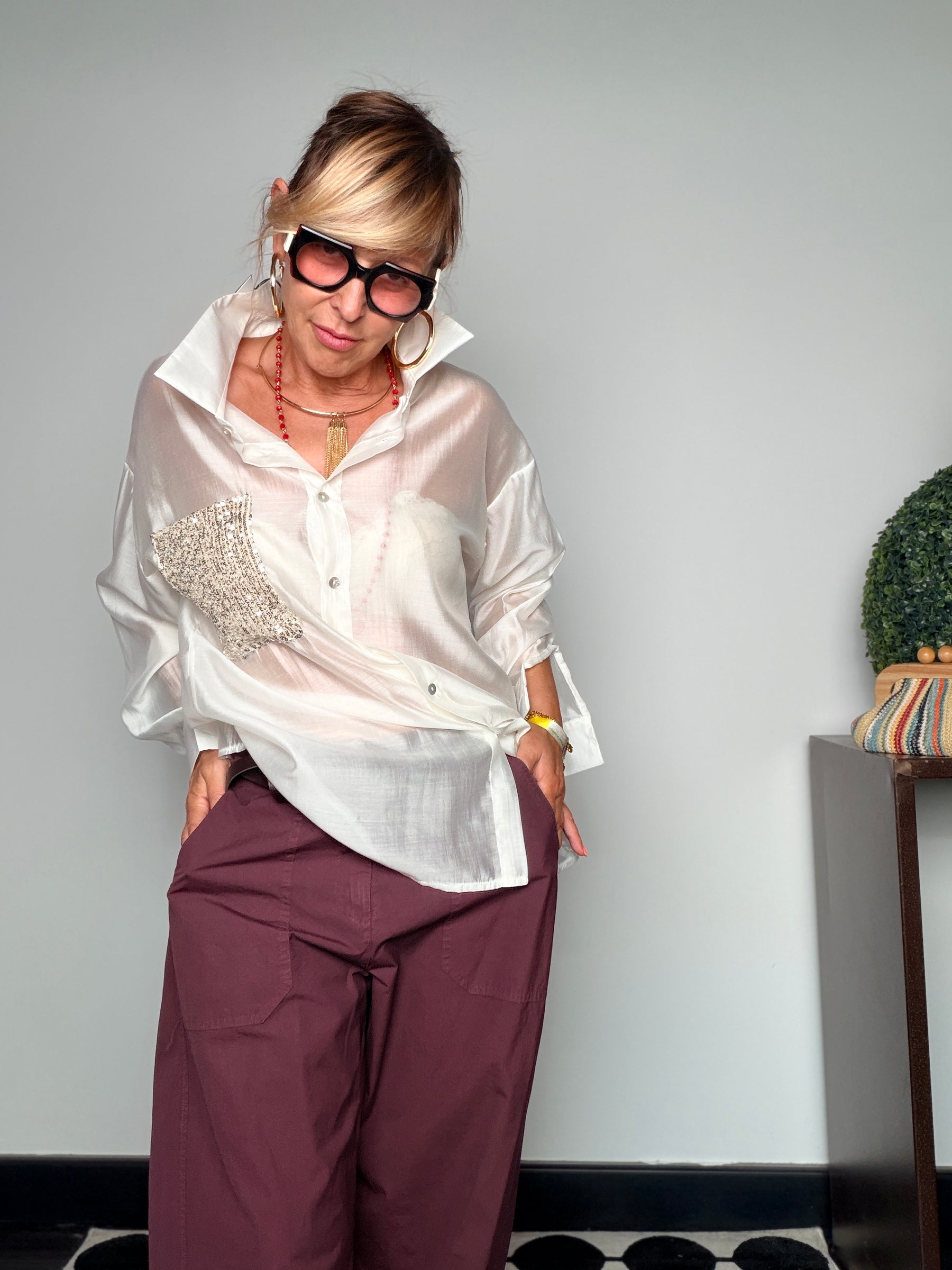 Pantalone Paracadute Balloon — Vita Alta con Pinces