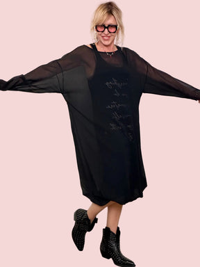 Abito Doppio Strato con Scritte Filosofiche - Due Pezzi in Uno