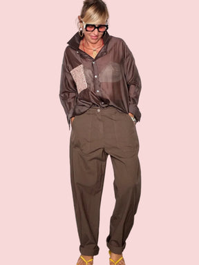 Pantalone Paracadute Balloon — Vita Alta con Pinces