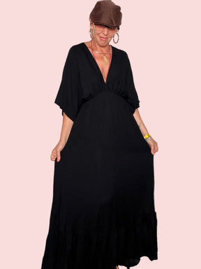 Abito Maxi Kaftan con Schiena Aperta