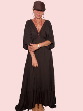 Abito Maxi Kaftan con Schiena Aperta