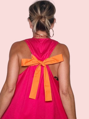 Abito Maxi Color Block Bicolore — Scollo V Profondo