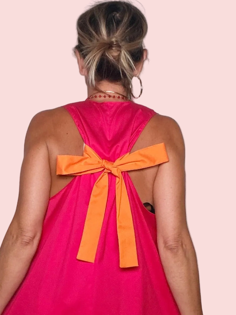 Abito Maxi Color Block Bicolore — Scollo V Profondo