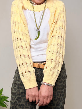 Coprispalle Maglia Traforata - Cammello e Giallo Limone