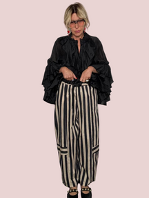 Pantalone Cargo a Righe Bold in Cotone