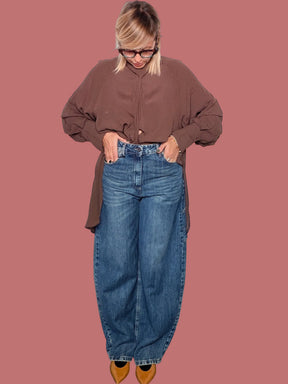 Jeans Souvenir a gamba ampia con dettagli laterali