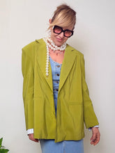 Blazer oversize in viscosa verde chartreuse