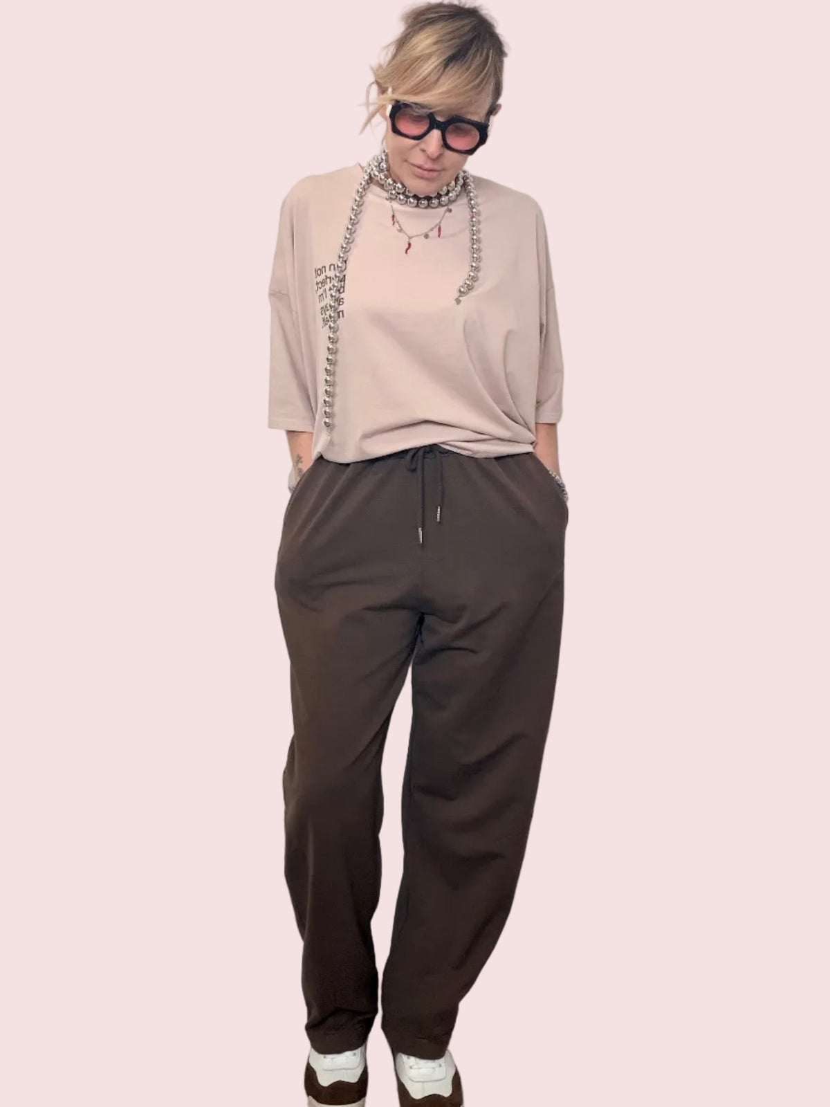 Pantalone felpa con coulisse