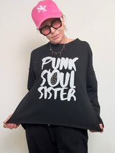 Felpa Nera "PUNK SOUL SISTER" Oversize