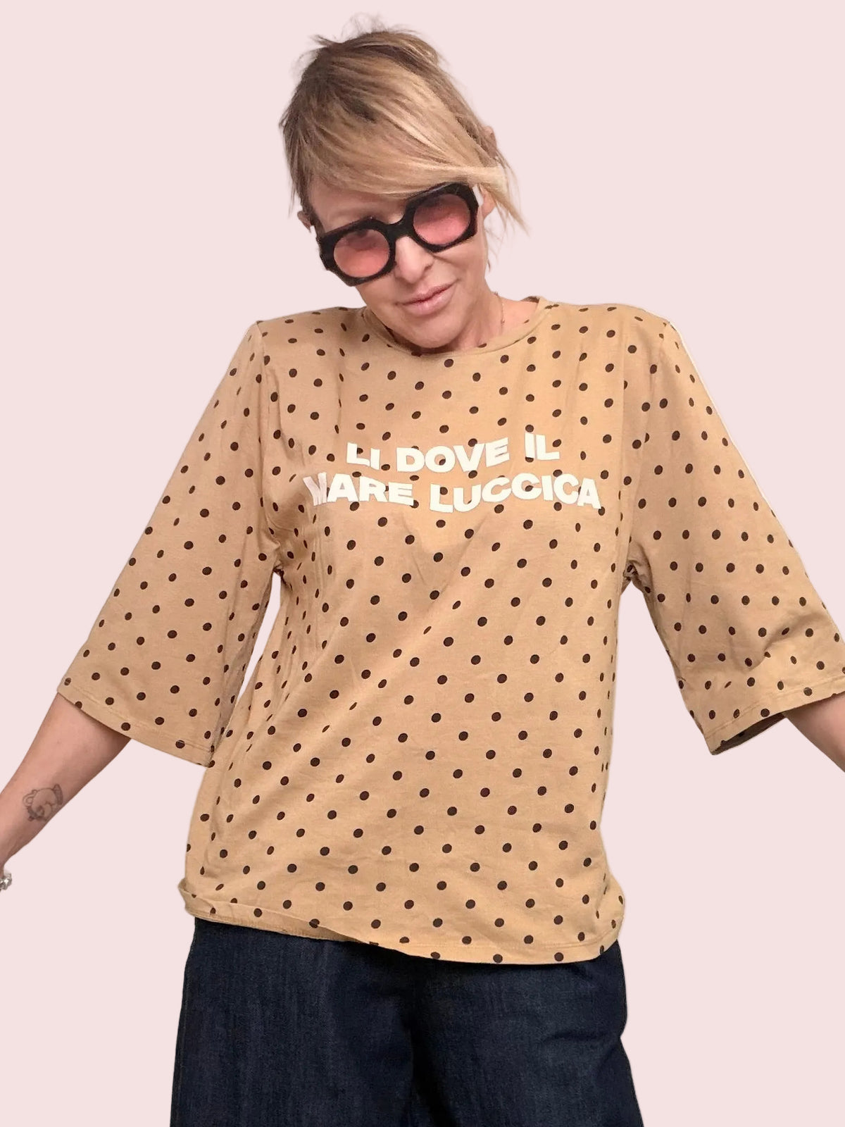 T-Shirt Beige Pois