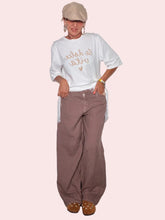 Pantalone Lino Palazzo — Mauve