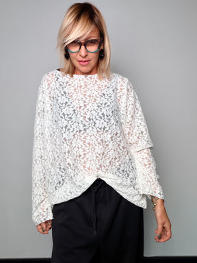 Maglia Female in pizzo floreale a maniche lunghe