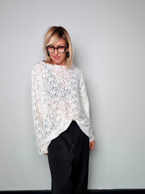 Maglia Female in pizzo floreale a maniche lunghe