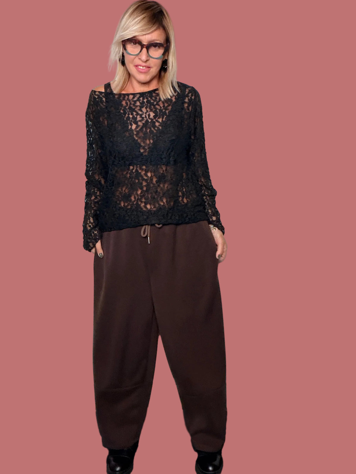 Pantalone in moda ovetto Female con coulisse e tasche