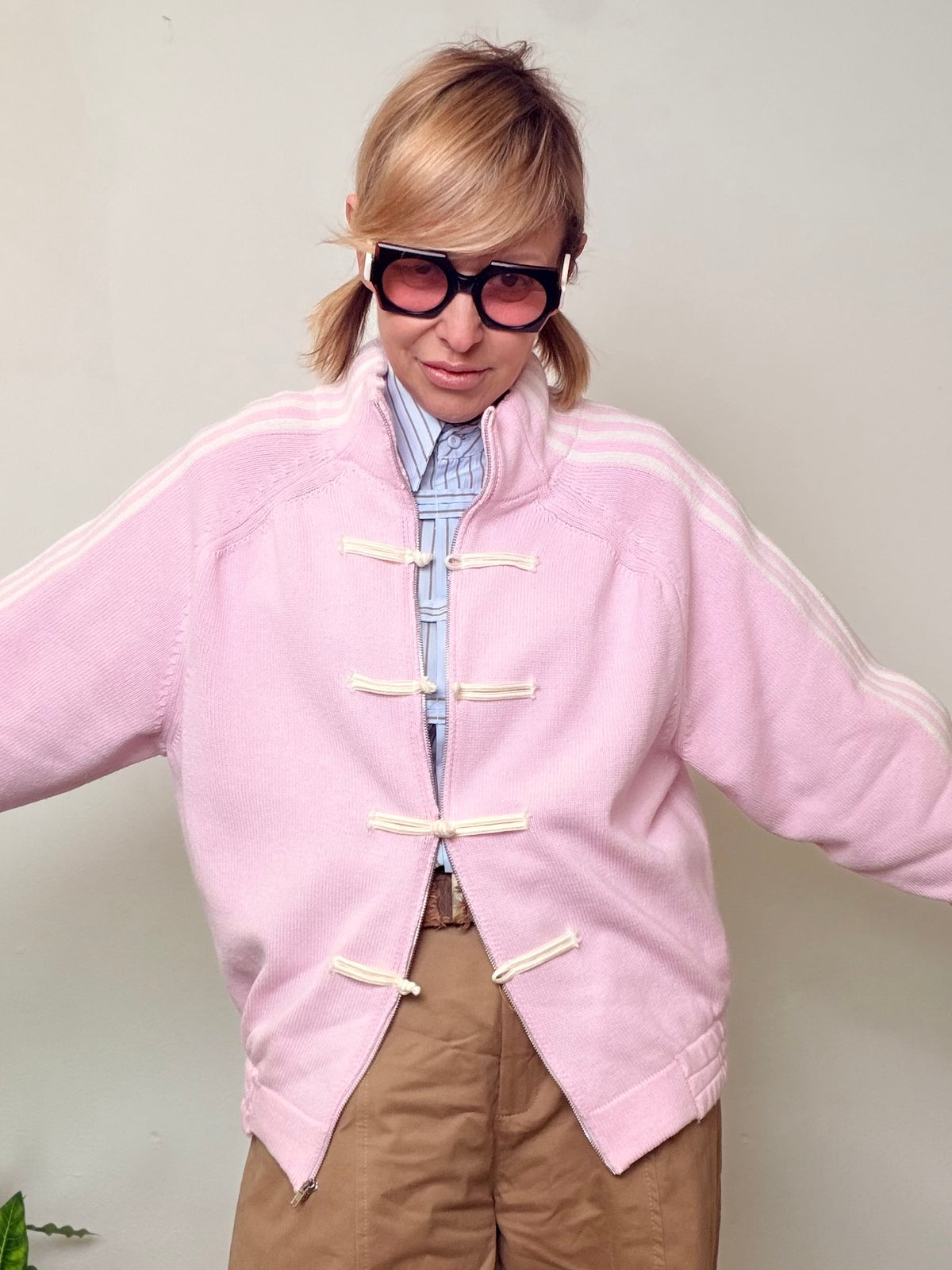 Bomber Rosa Chiusure Toggle Oversize