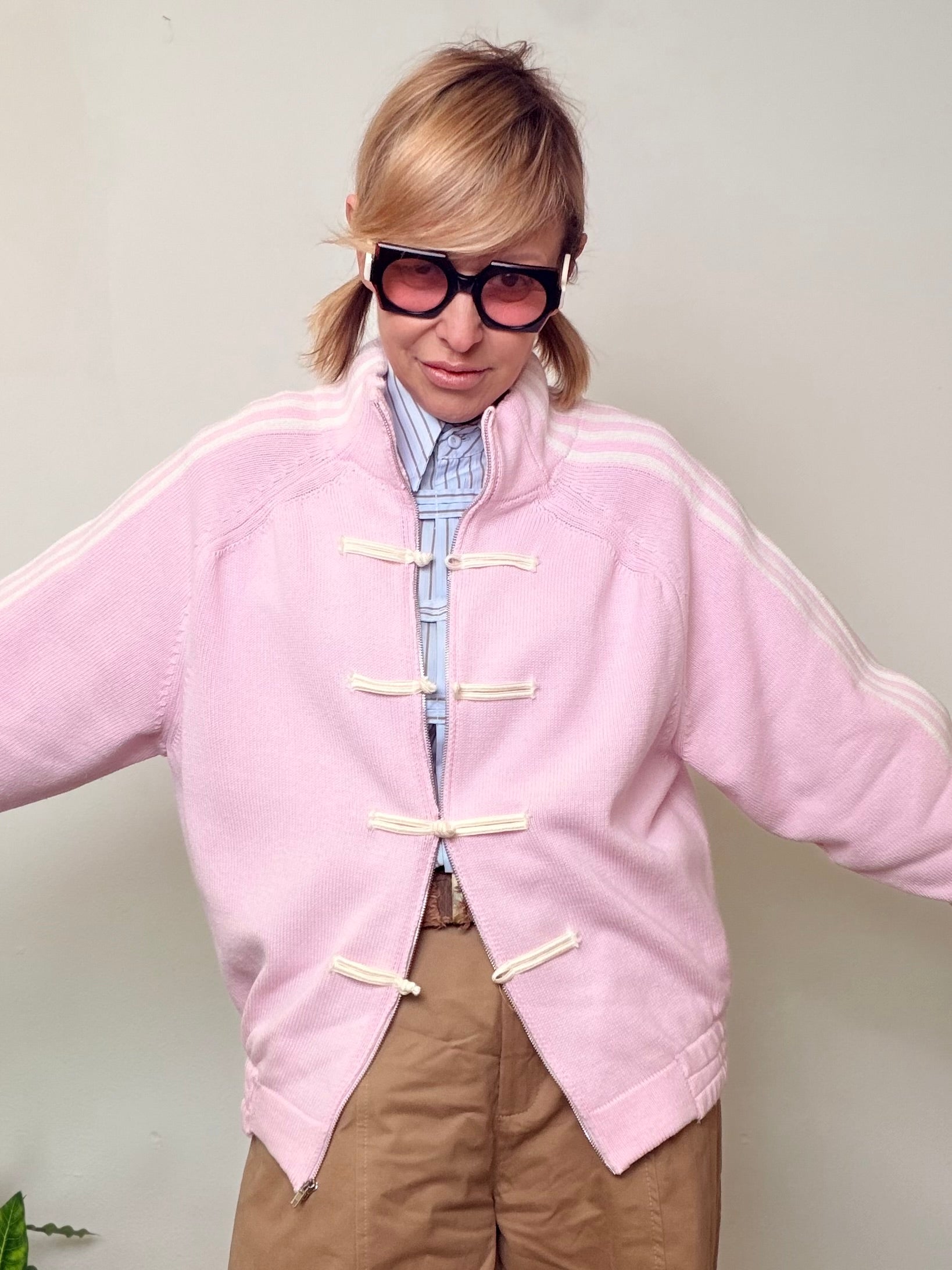 Bomber Rosa Chiusure Toggle Oversize