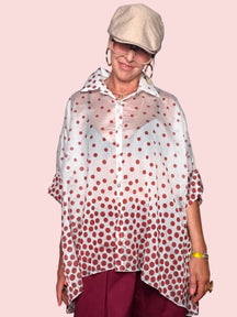 Camicia Oversize Semitrasparente a Pois