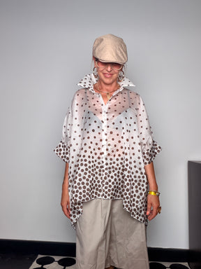 Camicia Oversize Semitrasparente a Pois