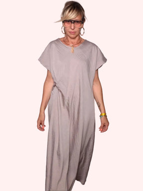 Abito Maxi in Viscosa con Drappeggio Laterale