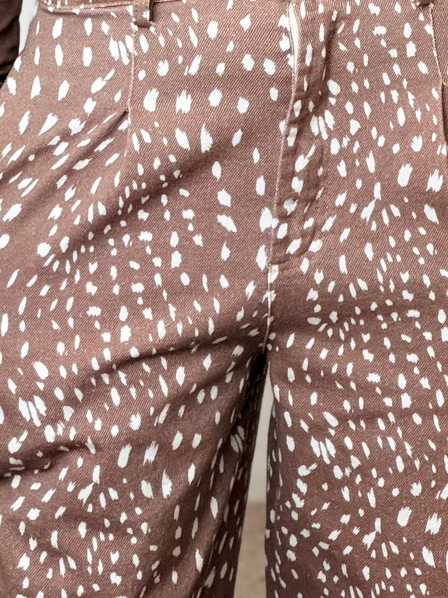 Jeans marrone Macchie Bianche Bambi