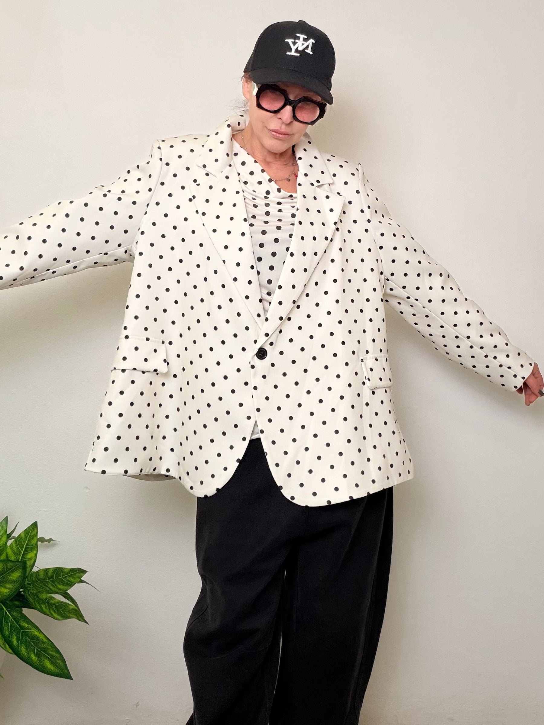 Giacca Pois Oversize - Bianca e Nera
