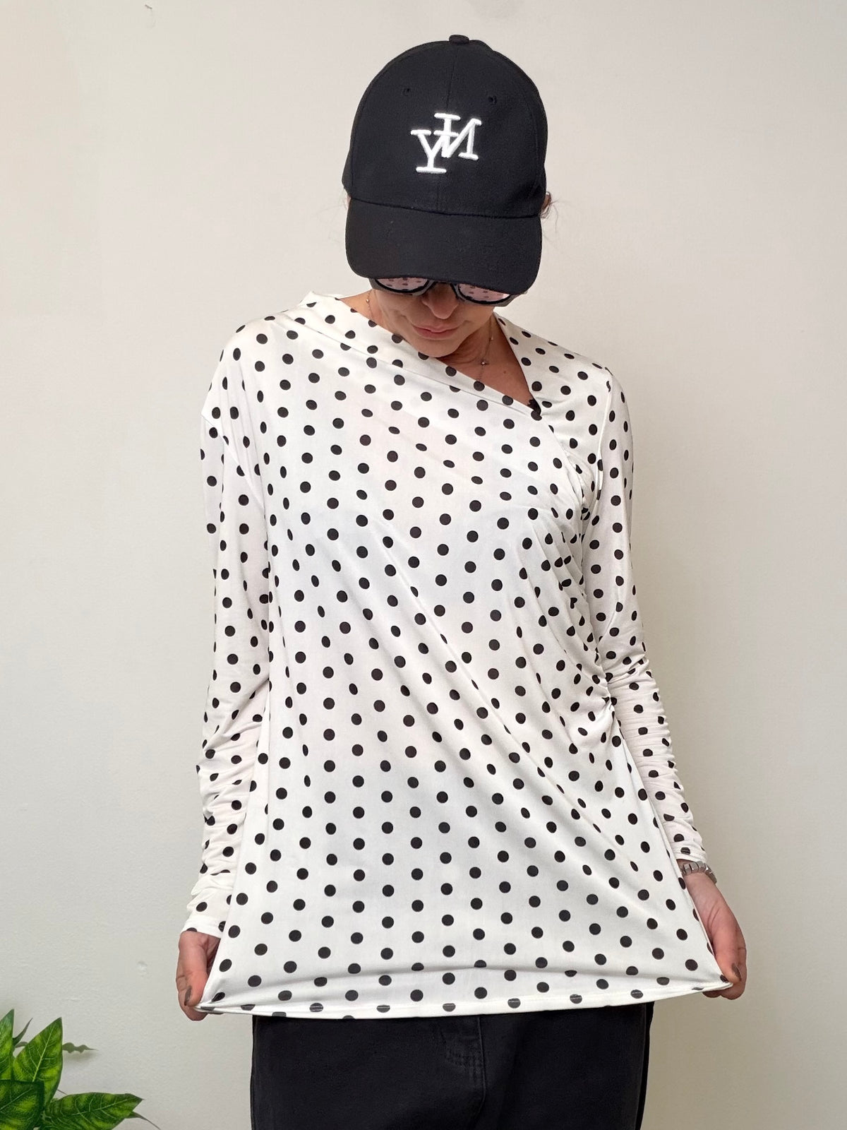 Maglia Pois Oversize Maniche Lunghe