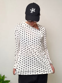 Maglia Pois Oversize Maniche Lunghe