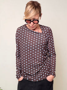 Maglia Pois Oversize Maniche Lunghe