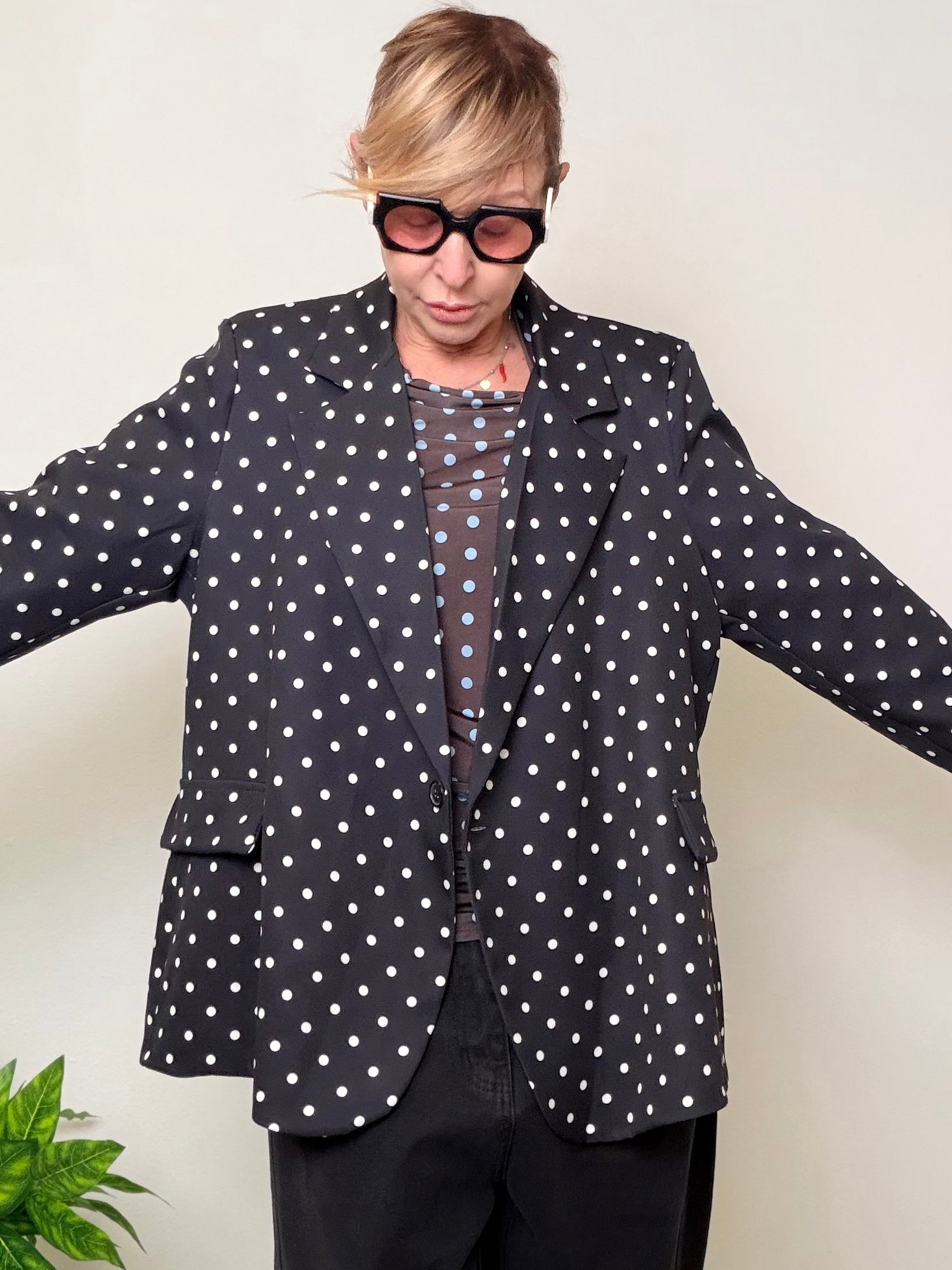 Giacca Pois Oversize - Bianca e Nera