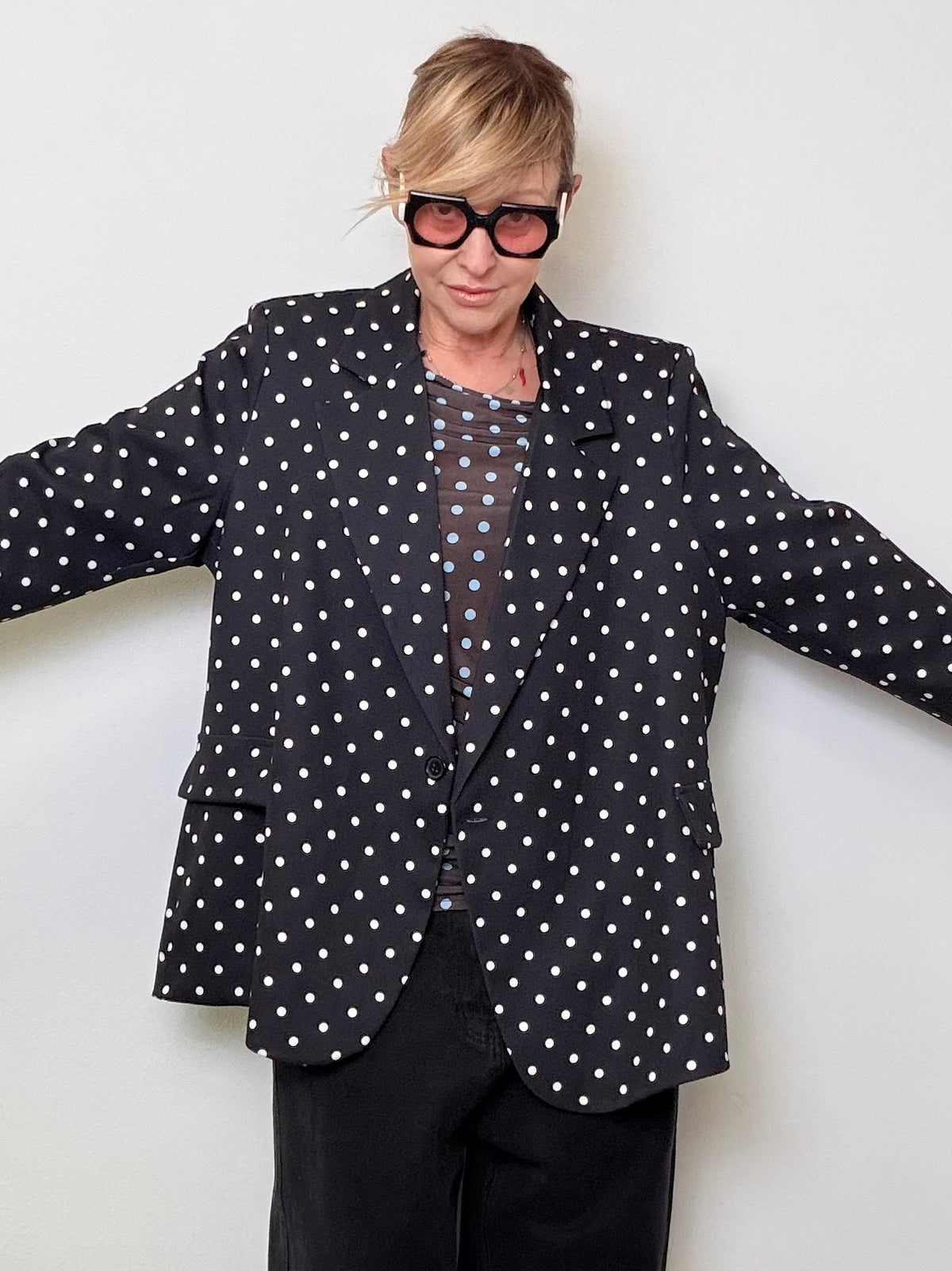 Giacca Pois Oversize - Bianca e Nera